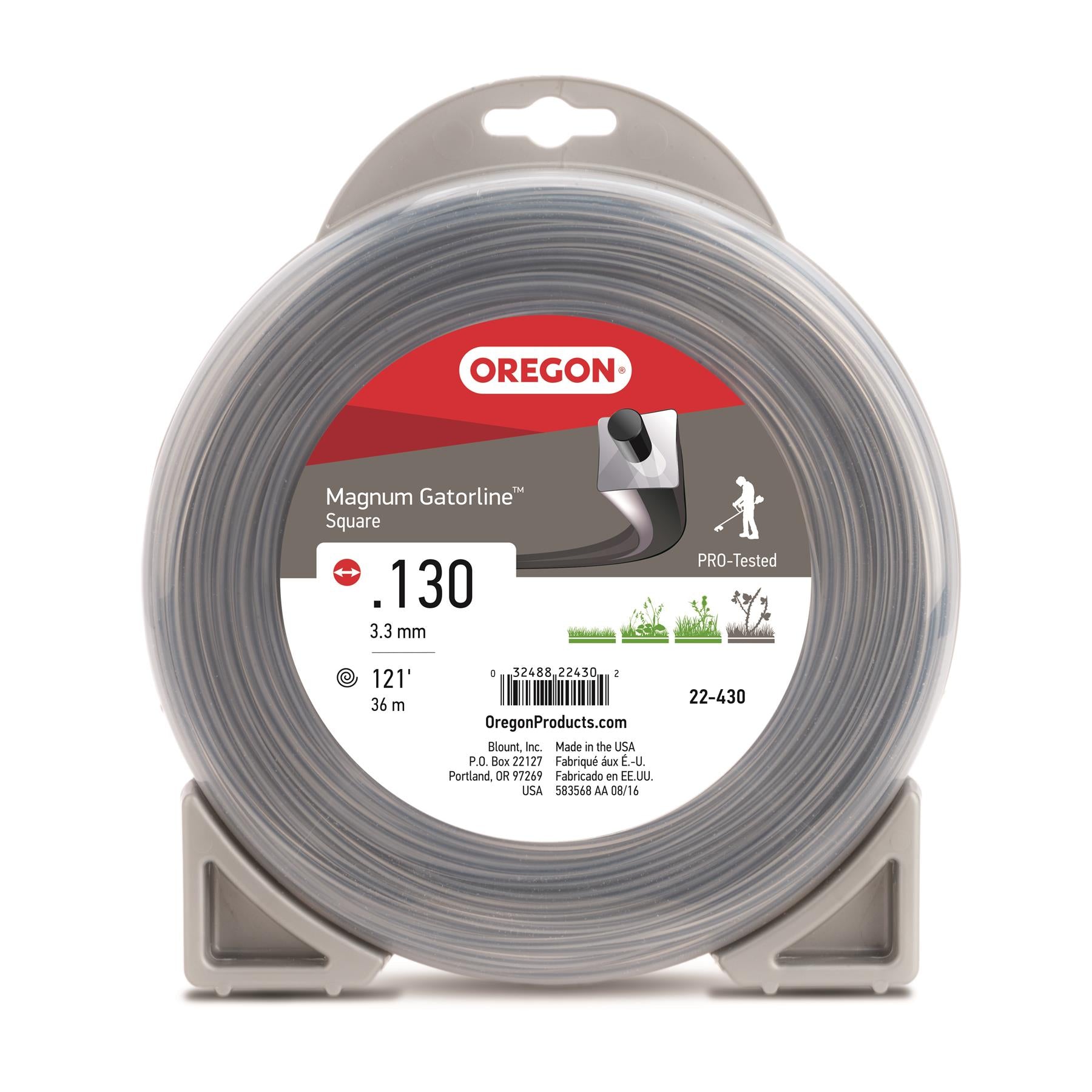 Oregon 22-430 Magnum Gatorline 1lb Coil of .130" Square String Trimmer