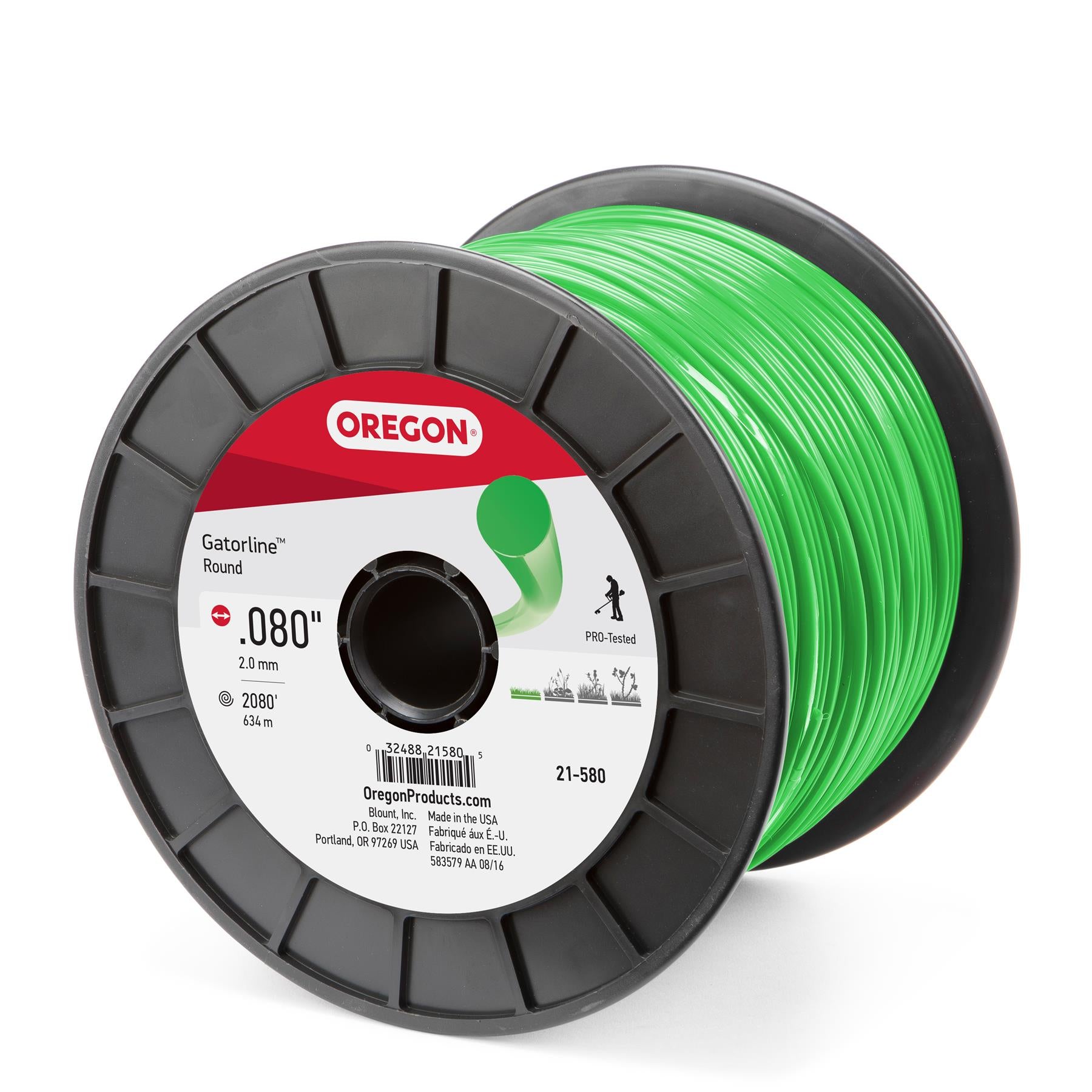 Oregon 21-580 Round Gatorline, .08" Gauge, 5 lb Spool