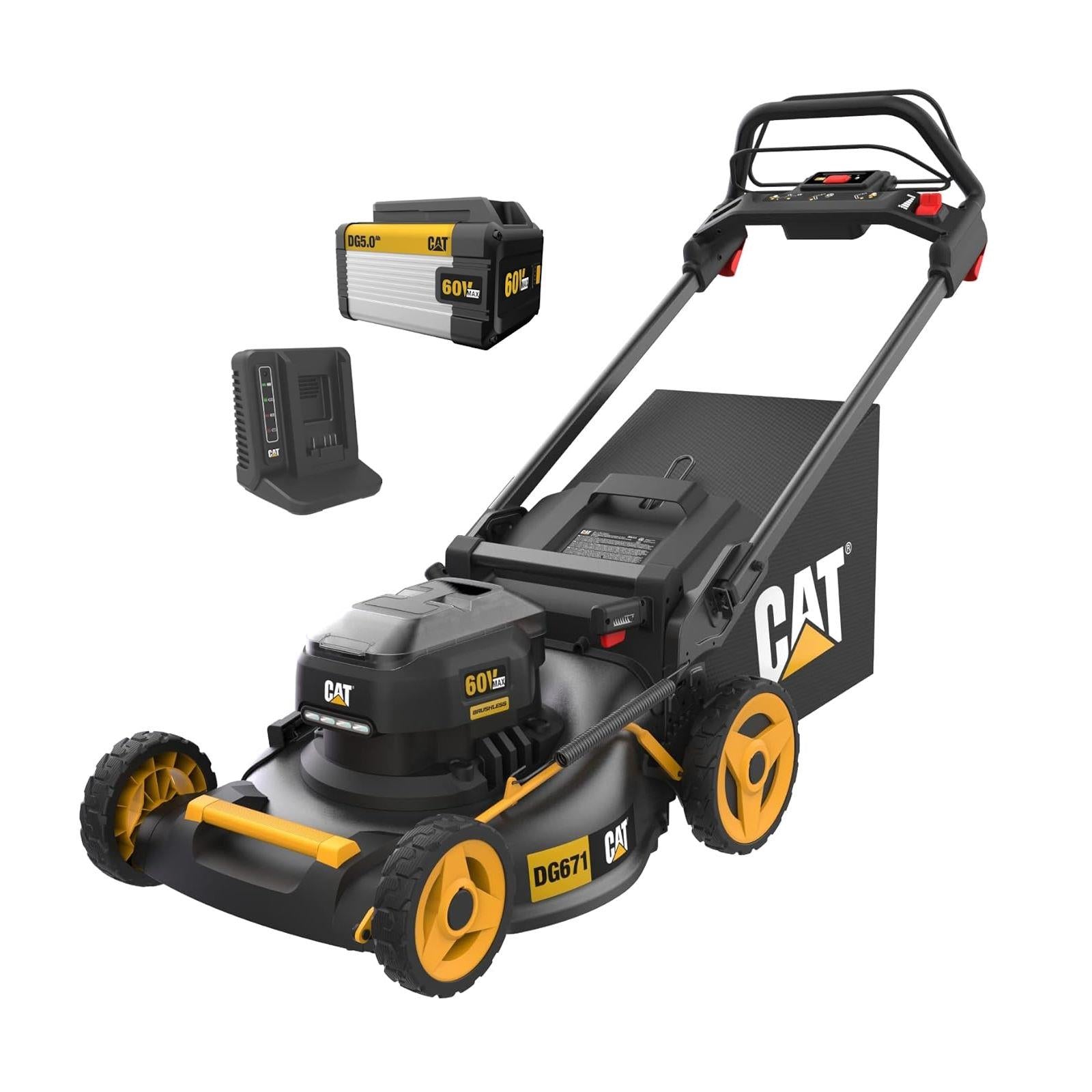 Cat DG671 Cordless 60V Self-Propelled 21" Lawn Mower with Battery & Ch