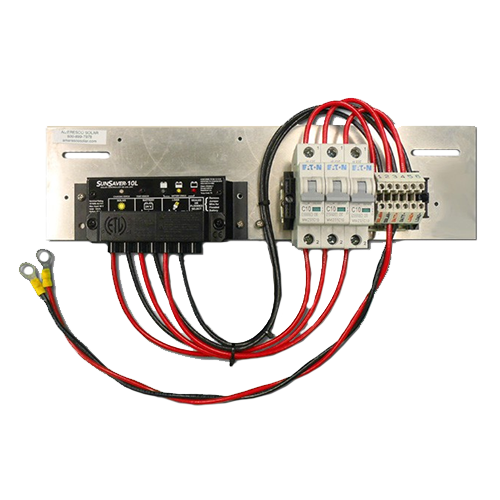 Ameresco Solar ASSEM-SL-10L-24V Pre-wired Universal Backplate Assembly w/ Morningstar SunLight 10A 24VDC PWM Charge Controller (Low Voltage Disconnect)