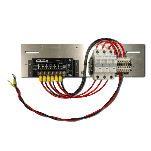 Ameresco Solar ASSEM-SS-10-12V Pre-wired Universal Backplate Assembly w/ Morningstar SunSaver 10A 12VDC PWM Charge Controller