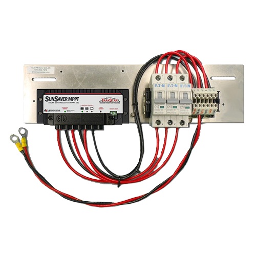 Ameresco Solar ASSEM-SS-MPPT-15L Pre-wired Universal Backplate Assembly w/ Morningstar SunSaver 15A 12/24VDC MPPT Charge Controller (Low Voltage Disconnect)