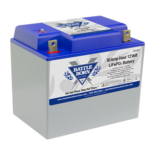 Battle Born BB1250H 50Ah 12VDC Deep Cycle Lithium Iron Phosphate (LiFePO4) Battery w/ Internal Heating Solution