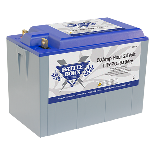 Battle Born BB5024 50Ah 24VDC Deep Cycle Lithium Iron Phosphate (LiFePO4) Battery