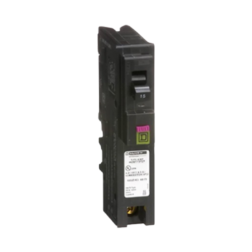 Square D Homeline HOM115PDF 15A 120VAC Single-Pole Combination Arc/Ground-Fault Plug On Neutral Miniature Circuit Breaker