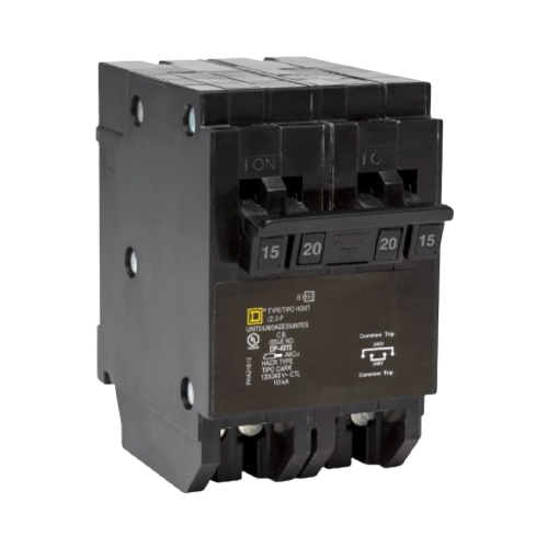 Square D Homeline HOMT215220 20A 120/240VAC Dual-Pole Quad Tandem Miniature Circuit Breaker