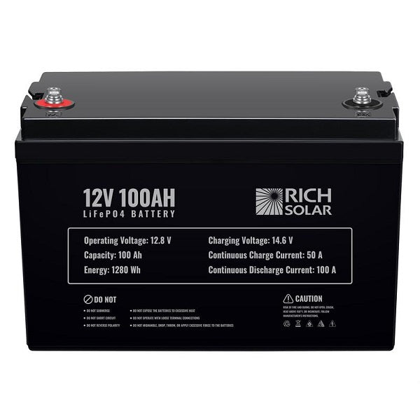 Rich Solar 12V 100Ah LiFePO4 Battery