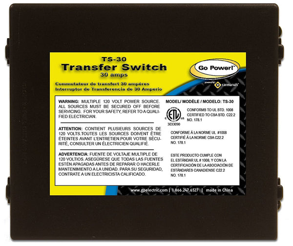 GoPower! TS-30 30A Automatic Transfer Switch