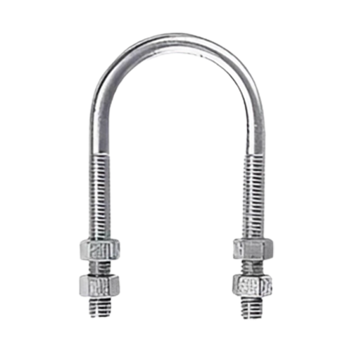 AZP U-BOLT-2INCH-3-8-16THREAD Galvanized Steel U-Bolt For 2'' Pole w/ 3/8-16 Thread Nuts