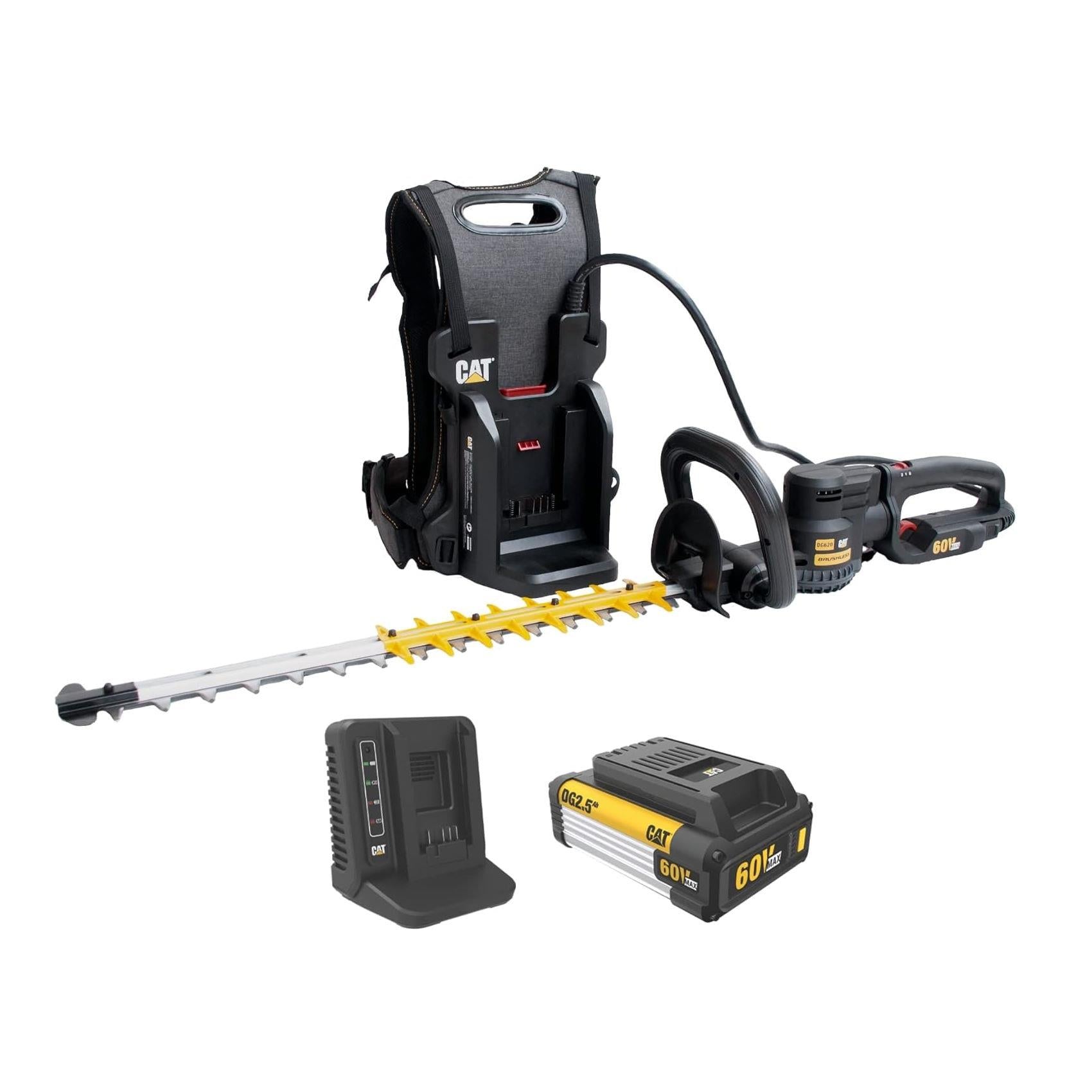 Cat DG620 60V Cordless 25" Backpack Hedge Trimmer with Battery & Charg