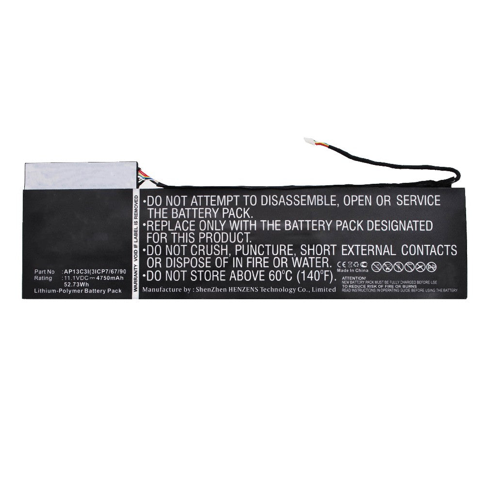 Batteries N Accessories BNA-WB-P4511 Laptops Battery - Li-Pol, 11.1V, 4750 mAh, Ultra High Capacity Battery - Replacement for Acer AP13C3I Battery