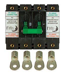 MidNite Solar MNDC-GFP100RT-2P Remote Trip DC Ground Fault Circuit Bre